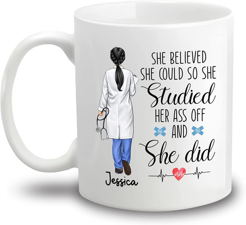 Doctor Customized Coffee Cup for Women, Custom Name Doctors Mug, Funny Doctor Mugs, Doctor Gifts Cup for Birthday Graduation Doctor's Day, Personalized Doctor Cup, DR Mug 11oz, 15oz, DR Gift