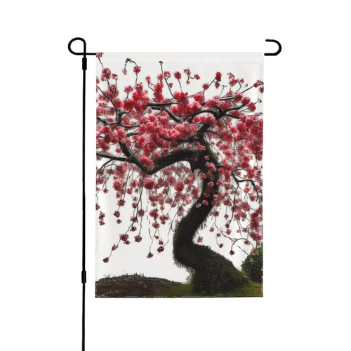 Welcome Garden Flags 12.5"x18" Double Sided Yard Flags Spring Summer Seasonal Garden Flag Japanese Cherry Tree Yard Flags for Outside Outdoor House Flag Yard Decoration