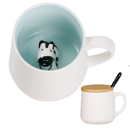 BigNoseDeer Zebra Mug Cute Mugs with 3D Zebra Inside Ceramic Coffee Mug Tea Cup with Spoon and Lid Cool Stuff Birthday Mother's Day Cute Gifts for Women Kids 12oz?Zebra? BigNoseDeer Zebra Mug Cute Mugs with 3D Zebra Inside Ceramic Coffee Mug Tea Cup with Spoon and Lid Cool Stuff Birthday Mother's Day Cute Gifts for Women Kids 12oz?Zebra?