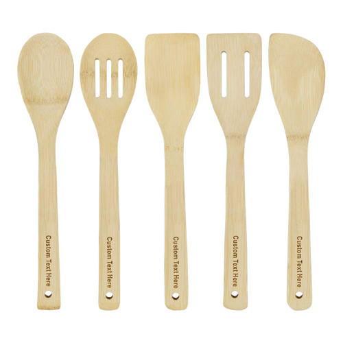 Personalized 5 Pieces Bamboo Cooking Utensil Set, Custom Engraved Bamboo Kitchen Utensils Spatula & Spoon for Nonstick Cookware and Wok, Perfect Gifts Personalized 5 Pieces Bamboo Cooking Utensil Set, Custom Engraved Bamboo Kitchen Utensils Spatula & Spoon for Nonstick Cookware and Wok, Perfect Gifts