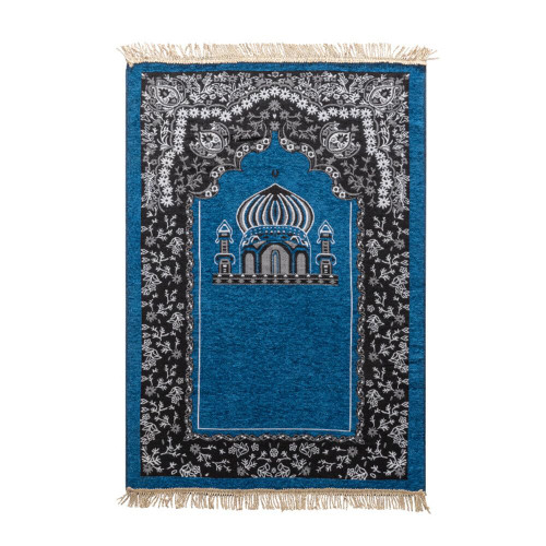 Muslim Prayer Rug - Islamic Turkish Prayer Rugs - Great Ramadan Gifts-Prayer Mat for Women and Men-Islam Carpet-Portable Muslims Mats-Praying Rugs Islam with Tassel, Blue