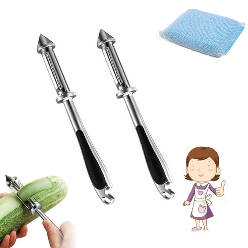 Lifegiverwise 3 And 1 Vegetable And Fruit Peeler, All In One Vegetable Peeler,3 In 1 Vegetable Peeler?3 In 1 Vegetable And Fruit Peeler?Vegetable Peelers For Kitchen (2PCS B)