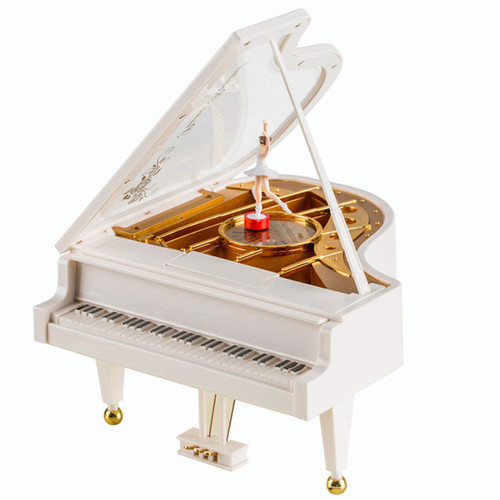 Hvogvok Ballerina Music Box?Piano Music Box for Women Girls White Valentine's Day Present Mechanical Classical Ballet Girl Dancing Music Box Birthday Present Hvogvok Ballerina Music Box?Piano Music Box for Women Girls White Valentine's Day Present Mechanical Classical Ballet Girl Dancing Music Box Birthday Present