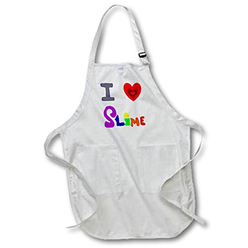 3dRose Funny Cute I Love Slime Cartoon Apron, 22 x 24