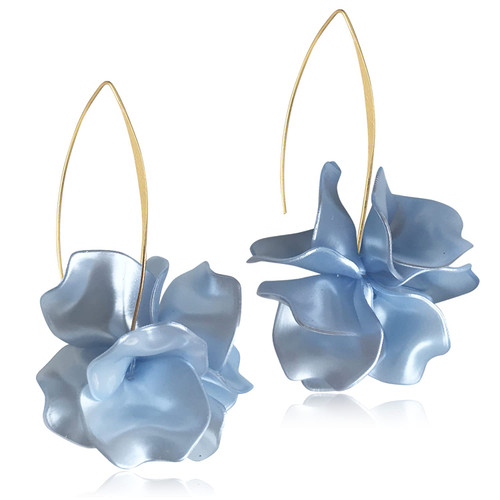Boho Rose Petal Dangle Resin Earrings - Long Drop Acrylic Tiered Flower Earrings - Statement Exaggerated Floral Tassel Earrings for Women and Girls (Pearl Blue) Boho Rose Petal Dangle Resin Earrings - Long Drop Acrylic Tiered Flower Earrings - Statement Exaggerated Floral Tassel Earrings for Women and Girls (Pearl Blue)