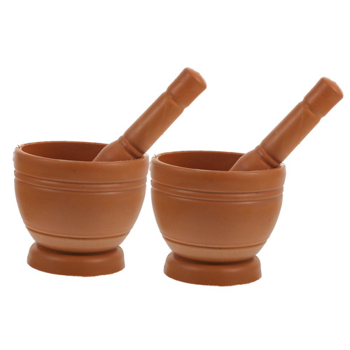 SWOOMEY 2 Sets Plastic Crush Pot Spices Mortar Garlic Crusher Seasoning Pestle Grinding Bowl for Kitchen Garlic Grinding Bowl Mortar and Pestle Plastic Pressed Garlic Household