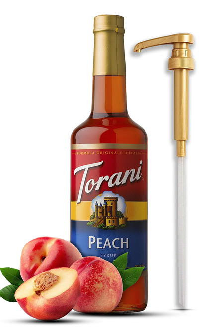 Peach Syrup for Ice Tea & Drinks 25.4 Ounces Flavoring for Drinks with Fresh Finest Syrup Pump Peach Syrup for Ice Tea & Drinks 25.4 Ounces Flavoring for Drinks with Fresh Finest Syrup Pump