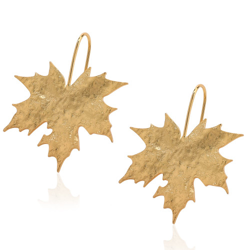 Gold Leaf Earrings for Women Girls Lightweight Statement Palm Leaf Drop Dangle Earrings Ginkgo Leaf Flower Dangling Earring Big Boho Hook Fall Earrings Jewelry Gift (EA120-Gold)