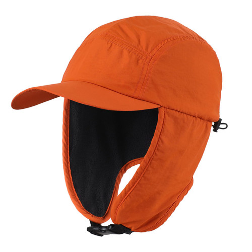Home Prefer Mens Winter Hat with Brim Fleece Earflaps Hat Baseball Trapper Hat Dark Orange Home Prefer Mens Winter Hat with Brim Fleece Earflaps Hat Baseball Trapper Hat Dark Orange