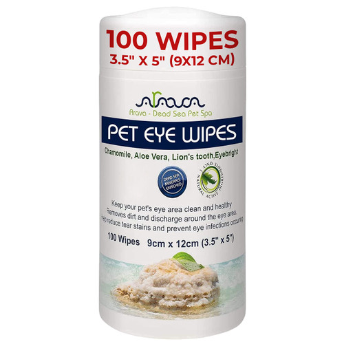 Arava Pet Eye Wipes for Dogs Cats Puppies & Kittens - 100 Count - Natural and Aromatherapy Medicated Cat Dog Eye Wipes for Discharge and Crust - Removes Dirt, Prevents Tear Stains, Face Wipes for Dogs Arava Pet Eye Wipes for Dogs Cats Puppies & Kittens - 100 Count - Natural and Aromatherapy Medicated Cat Dog Eye Wipes for Discharge and Crust - Removes Dirt, Prevents Tear Stains, Face Wipes for Dogs