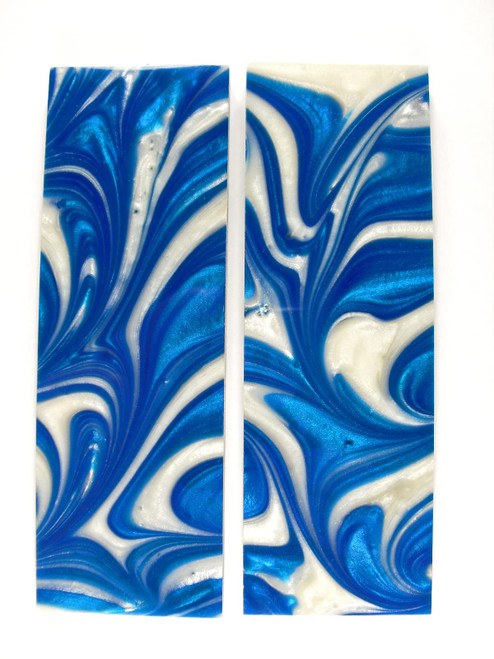 White & Blue Pearl Knife Scale Sets
