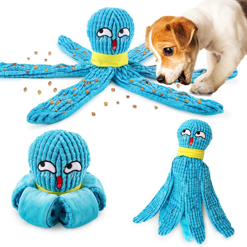 TOTARK Snuffle Octopus Dog Toys for Large Dogs, Snuffle Toys Treat Puzzle Games for Dogs Mental Stimulation Enrichment Toys, Squeaky Interactive Crinkle Dog Toys for Boredom Foraging Training TOTARK Snuffle Octopus Dog Toys for Large Dogs, Snuffle Toys Treat Puzzle Games for Dogs Mental Stimulation Enrichment Toys, Squeaky Interactive Crinkle Dog Toys for Boredom Foraging Training