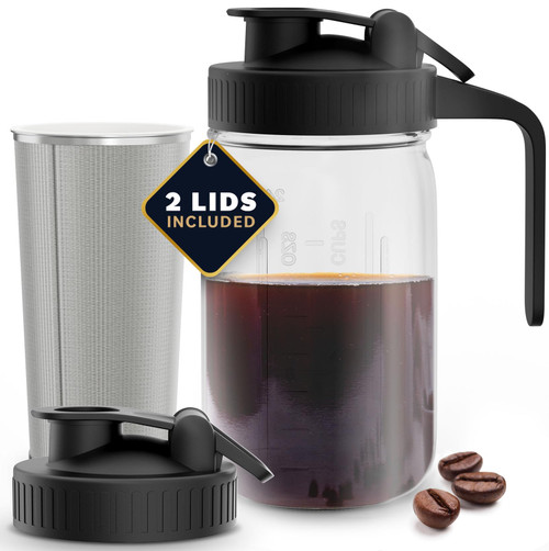 Home Hero Cold Brew Coffee Maker - Iced Coffee - 32 oz Cold Brew Maker - Iced Tea Machines - Iced Coffee Maker - Cold Brew Mason Jar - Ice Coffee - Cold Brewer Coffee Maker - Cold Brew Pitcher