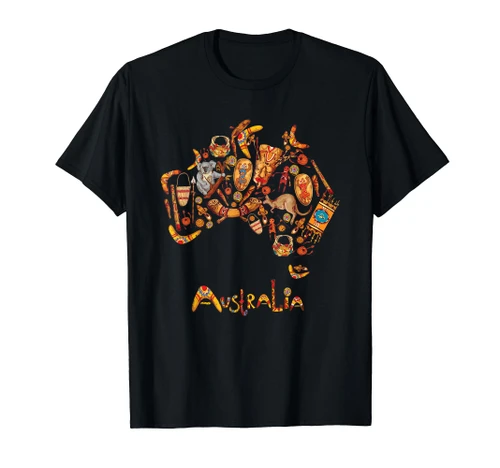 Australia Map Koalas Kangaroos Boomerangs Sydney Opera T-Shirt