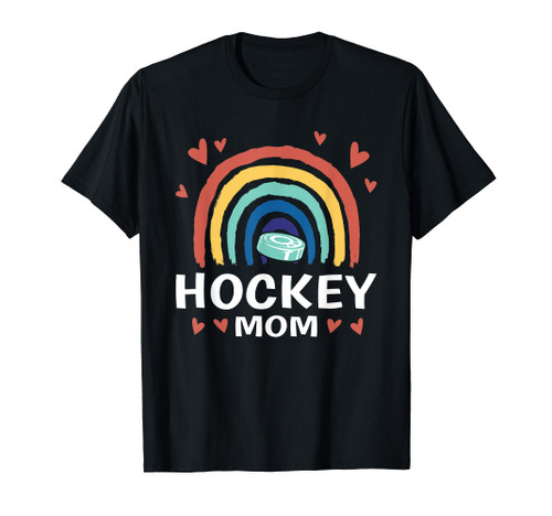 Leopard Rainbow Ice Hockey Family Matching Hockey Mom T-Shirt Leopard Rainbow Ice Hockey Family Matching Hockey Mom T-Shirt
