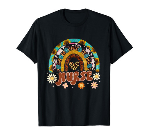 Women Nurse Tee Nurses Week Rainbow Leopard School Nurse Day T-Shirt Women Nurse Tee Nurses Week Rainbow Leopard School Nurse Day T-Shirt