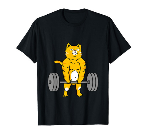 Cat Deadlift Weightlifting Cat T-Shirt