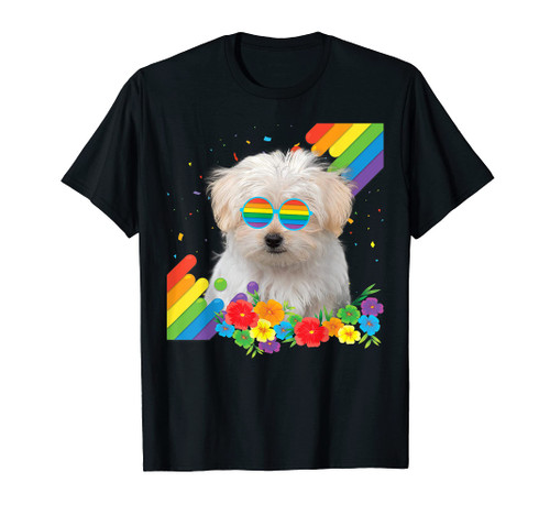 Proud LGBT Gay Maltese Dog Pride Flag Rainbow LGBTQ Lesbian T-Shirt Proud LGBT Gay Maltese Dog Pride Flag Rainbow LGBTQ Lesbian T-Shirt