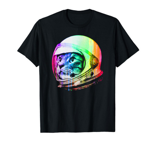 Astronaut Space Cat (digital rainbow version) T-Shirt Astronaut Space Cat (digital rainbow version) T-Shirt