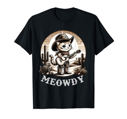 Meowdy Cat Cowboy Hat Country Lover T-Shirt