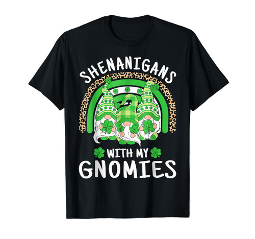 Shenanigans St Patricks Day Rainbow Irish Gnomes Shamrock T-Shirt Shenanigans St Patricks Day Rainbow Irish Gnomes Shamrock T-Shirt