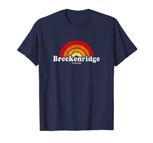 Breckenridge Colorado CO Vintage 70s Retro Rainbow Design T-Shirt
