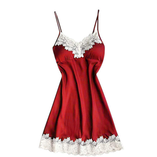 Aniywn Sleepwear Sexy Lingerie Nightgown Lace Chemise Satin Full Slip Silk Negligee Nightie Bridal Babydoll for Women Red Aniywn Sleepwear Sexy Lingerie Nightgown Lace Chemise Satin Full Slip Silk Negligee Nightie Bridal Babydoll for Women Red