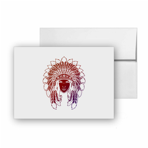 Native american women head american indian headdress, native american blank cards CC-15657 Native american women head american indian headdress, native american blank cards CC-15657