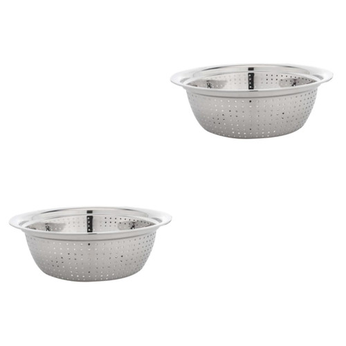 OUNONA 2 Pcs Stainless Steel Rice Washing Sieve Rice Rinsing Kitchen Colander Strainer Mesh Filter Pasta Washing Bowl Grain Washing Vegetable Wash Basket Drain Basin Food Fruit