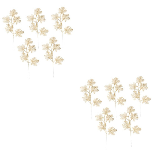 BESTOYARD 10 Pcs Christmas Imitation Leaves Artificial Tree Leaves Plastic Leaves Floral Decor Artificial Leaves Fake Vivid Leaves Glitter Christmas Picks Wedding Props Wedding Accessories