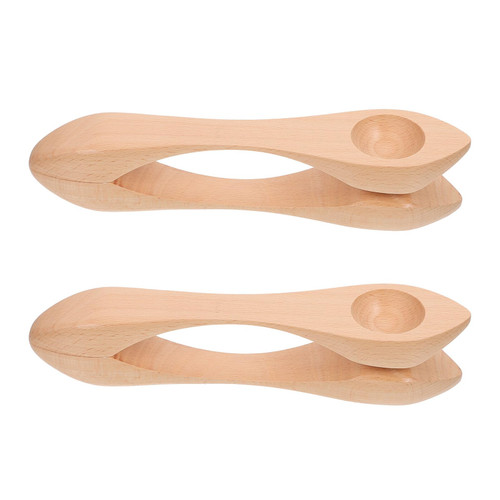 VICASKY Musical Spoon Folk Percussion Instrument 2PCS Musical Spoon Traditional Percussion Spoon Musical Folk Hand Wooden Percussion Instrument Party Favor
