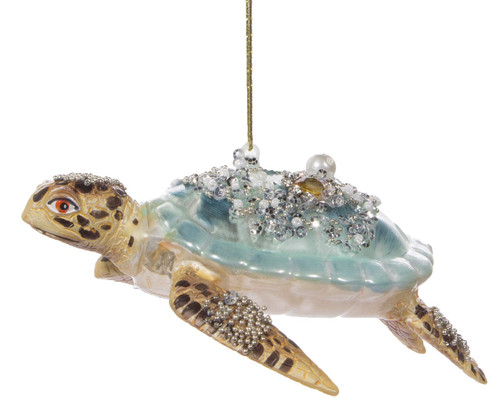 Midwest Gloves Turtle Lovers Blown Glass Turtle Ornament