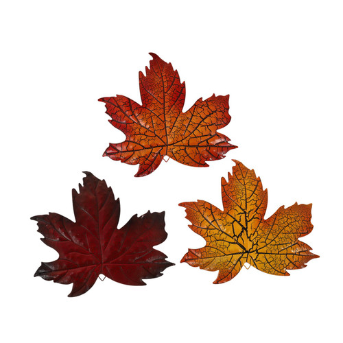 BESTOYARD 3pcs Maple Leaf Garden Ornaments Harvest Crack Leaf Thanksgiving Fake Leaf Artificial Autumn Home Maple Leaf Autumn Fall Christmas Decorations Iron Maple Leaves Juicy