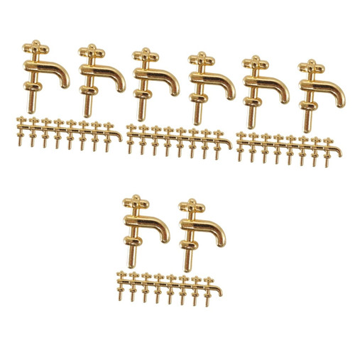 Sosoport 4pcs Mini Faucet Ornaments Home Decor Home Accessories House Realistic DIY Model Realistic Mini Faucet Realistic Miniature Ornaments Small Faucet Plastic Single Head