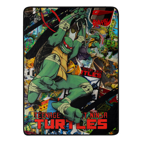 Northwest Teenage Mutant Ninja Turtles Micro Raschel Throw Blanket, 46" x 60", Raph Attack