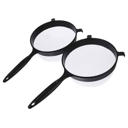 Zerodeko 2pcs Flour Sieve Sifting Household Flour Sifter Stainless Steel Strainer Plastic Strainer Fine Mesh Stainless Strainer Mesh Fine Strainer Colander Powder Sieve Nylon Cake Handheld