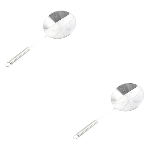 PRETYZOOM 2pcs Hot Pot Scoop Wire Fryer Scoop Skimmer Strainer Spoon Spider Mesh Strainer French Fries Colander Hot Pot Strainer Mesh Skimmer Spoon Scoop Colander Fried Stainless Steel Ladle