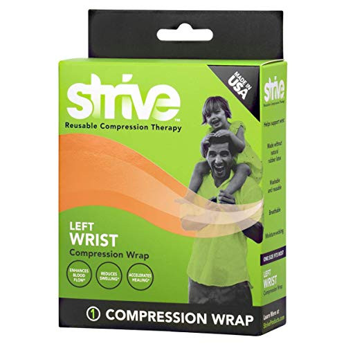 Strive Strive Left Wrist Compression Wrap | Reusable Support | Adjustable & Customizable for Men or Women