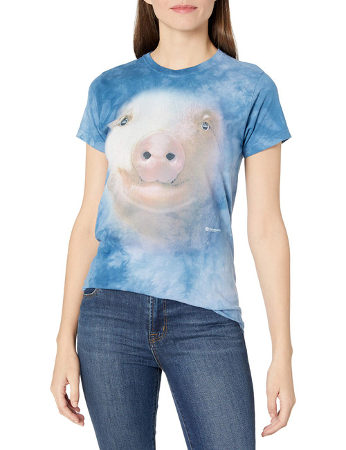 The Mountain Pig Face Adult Woman's T-Shirt, Blue, Small The Mountain Pig Face Adult Woman's T-Shirt, Blue, Small