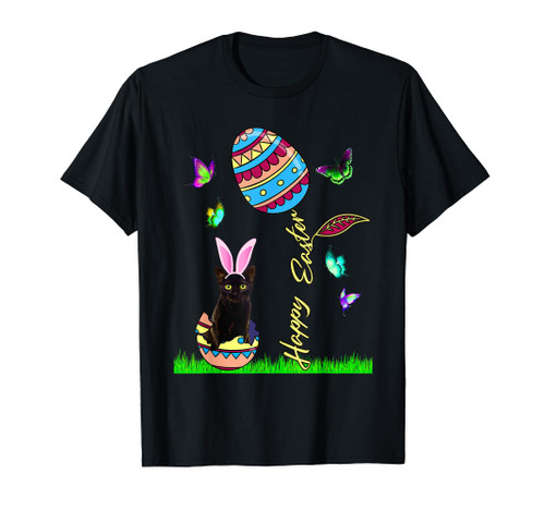 Easter Shirts for Women Easter Bunny Egg Black Cat Girls Men T-Shirt Easter Shirts for Women Easter Bunny Egg Black Cat Girls Men T-Shirt