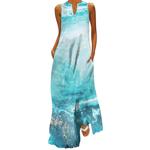 Floral Maxi Dresses for Women Women Maxi Dress Summer Casual Loose Elegant Long Dress Sleeveless Beach Dresses Sky Blue Floral Maxi Dresses for Women Women Maxi Dress Summer Casual Loose Elegant Long Dress Sleeveless Beach Dresses Sky Blue