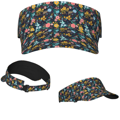 Sun Visor Hats Sunscreen Visor Cap Empty Top Sun Hat for Men Women Blooming Flowers Sports Sun Visor Caps