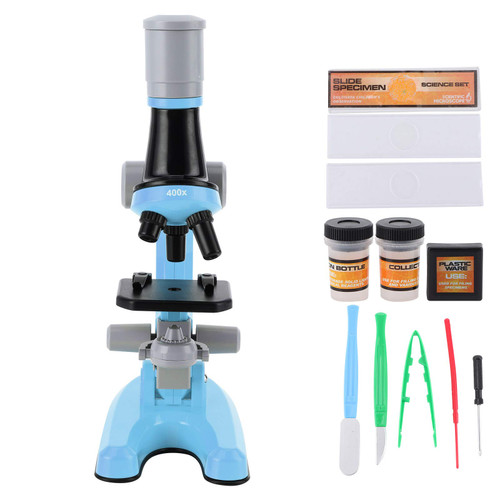 Biological Microscope, 40X-1200X Plastic Microscope 40X-1200X, Safe High Definition for Gifts, Kids Learning Tool (Blue) Biological Microscope, 40X-1200X Plastic Microscope 40X-1200X, Safe High Definition for Gifts, Kids Learning Tool (Blue)