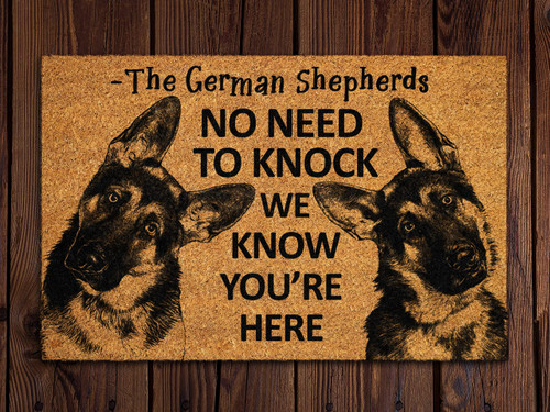 Cute Doormat for Apartment Door The German Shepherds Door Mat We Know You are Here Dogs Door Mats Funny German Shepherd Doormat Welcome German Shepherd Mats Doormat Cute Rugs for Kitchen 18x30 inch