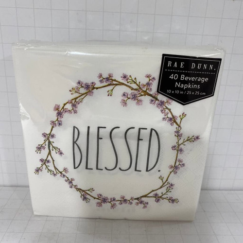 RAE DUNN BY MAGENTA Rae Dunn BLESSED 40 beverage napkins - 10 x 10 in / 25 25 cm