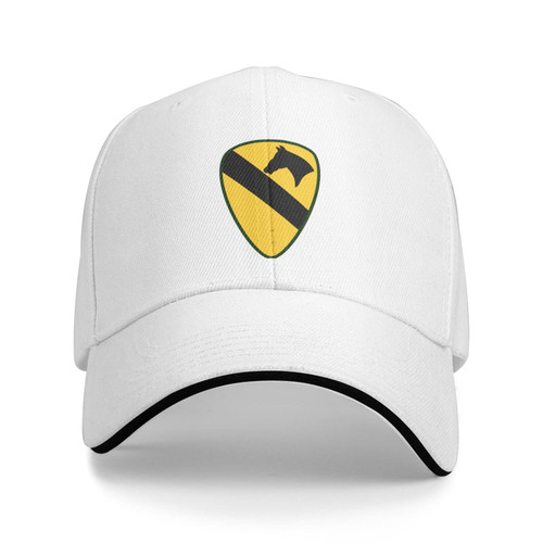 5th Cavalry (Air Cav) - 1st Cav Division W SVC Retro Baseball Cap Sun Visor Men's and Women's Adjustable Trucker Caps White
