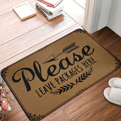 Doormat Outdoor Entrance Funny Please Leave Packages Here Welcome Mats for Front Door Funny Doormat Non-Slip Washable Mat Cute Rugs for Kitchen Front Door Outdoor Entrance 17x30 Inch