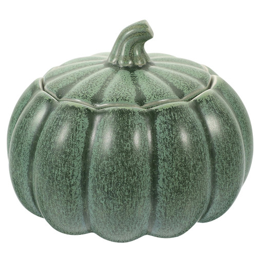 Cabilock Ceramic Soup Bowl with Lid Spoon Saucer Steamed Egg Bowl Pumpkin Shaped Dessert Pot Seasoning Jar Dip Bowl Plate Dish Kitchen Gadgets 150ML