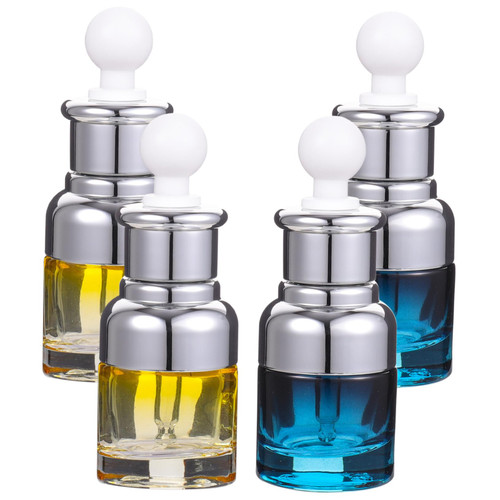 OKUMEYR 4pcs Glass Dropper Glass Eye Dropper Essential Oil Bottle Pipette Bottles Vial Container Essential Oil Vial Glass Container Travel Dropper Bottle Multifunction