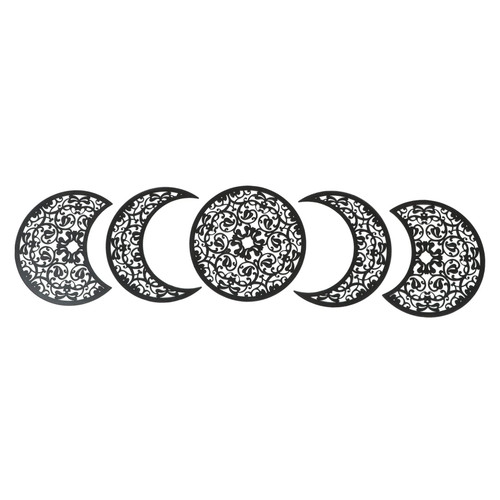 Yardenfun 1 Set Moon Decoration Moon Phase Wall Art Moon Phase Wood Sign Moon Phase Wall Sticker Moon Cycle Wall Baby Nursery Decor Cartoon Stickers Wooden Sticker Wall Decoration Ceiling 3D
